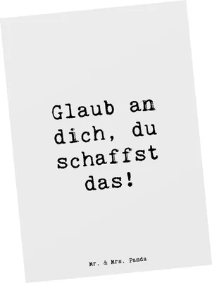 Produktbild von Mr. & Mrs. Panda Postkarte Spruch Schulanfang Glaube - Weiß - Geschenk, Trost, Grußkarte, Selbstvertrauen, Glücksbringer, Fotokarte, Schulkinder, Postkarten, Inspiration