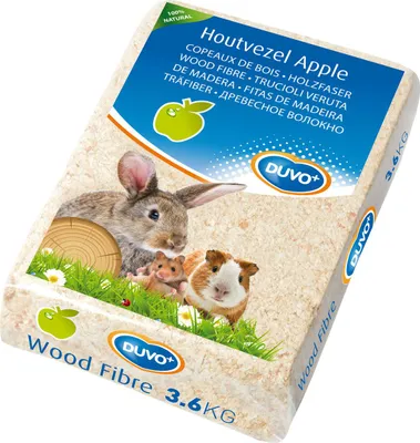 Produktbild von 100% Natürliche Holzfaser Einstreu mit Apfelduft 3,6 kg, geringe Staubentwicklung, für Nagetiere & Kaninchen