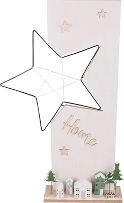 Produktbild von TrendLine Deko Aufsteller Holz Weihnachten Home 61 x 6 x 38 cm weiß