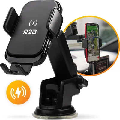 Produktbild von R2B Handyhalterung Auto - Saugnapf mit Kabellosem Ladegerät – Smartphonehalter