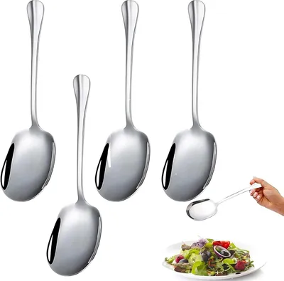 Produktbild von Servierlöffel aus Edelstahl, 4 Stück, 21 cm, für Buffet und Salate