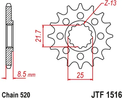 Imagen del producto de Engraje Delantero De Motocicleta, De Acero