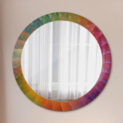 Produktbild von Ø80cm Spiegel - Glasrahmen mit Aufdruck - Wandspiegel Schlafzimmer - hypnotisch Spirale