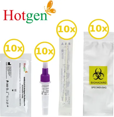 Produktbild von 10x 1 er Antigentest Hotgen, für den Selbsttest, AT1236/21