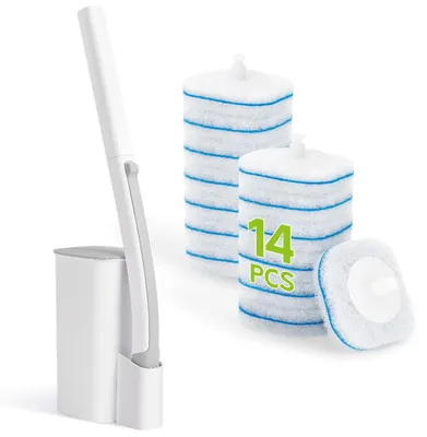 Image de Jeu de brosses pour toilettes jetables, comprenant 14 recharges