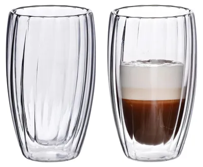 Obrázek produktu pro Hrnky z borosilikátového skla Peter Stripes 8 x 5 x 14,5 cm, čiré, sada 2 ks (450 ml)
