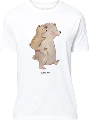 Produktbild von Mr. & Mrs. Panda Tshirt Papa Bär - Weiß - Geschenk, Lustiges T-Shirt, Vatertag, Geburtstag, Oversize, Shirt, Großes, Vater, Muttertag