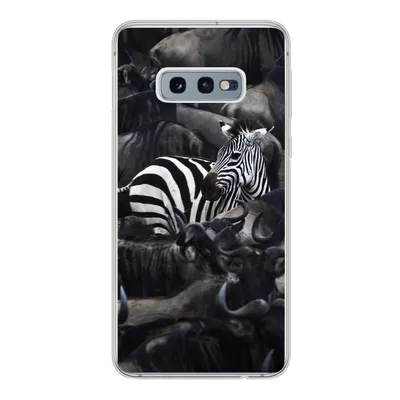 Produktbild von MuchoWow® Handyhülle Schutzhülle Hülle für Samsung Galaxy S10e Zebra - Büffel - Braun Silikon Softcase Handy Hülle - Handy