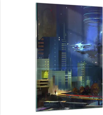 Produktbild von Bilder auf glas - Einteilig - Fantasie Stadt - 80x120cm - Glasbilder - Wandbilder - Bilder - zum Aufhängen bereit - Wanddekoration aus Glas - Glas Bilder - Wandbild auf Glas - GPA80x120-3890