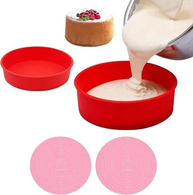 Obrázek produktu pro Sada 2 kusů opakovaně použitelných silikonových forem na pečení, 25 cm, duhové