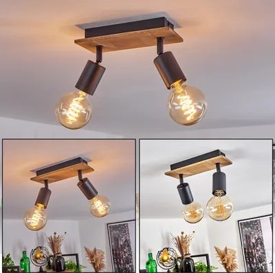 Produktbild von Agnino »Agnino« Deckenlampe aus Metall/Holz in Schwarz/Natur