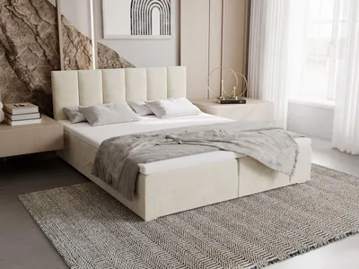 Obrázek produktu pro Čalouněná postel 180x200 ELSIE 4 s úložným prostorem - světle béžová
