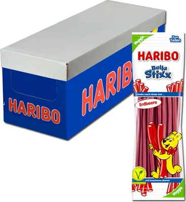 Produktbild von Haribo Balla Stixx Erdbeere - 15 x 200 Gramm
