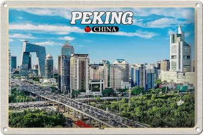 Produktbild von Blechschild Reise 30x20cm Peking China Stadt Hochhäuser Skyline