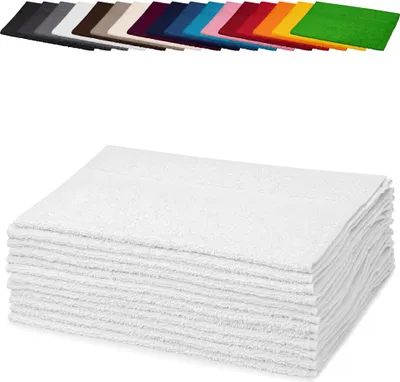 Produktbild von 10er PACK Gästetücher 30x50 cm Gästehandtücher Kinderhandtücher Babyhandtücher 100% Baumwolle, Farbe: Weiß