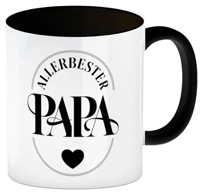 Produktbild von Allerbester Papa Herz Kaffeebecher in schwarz zum Vatertag