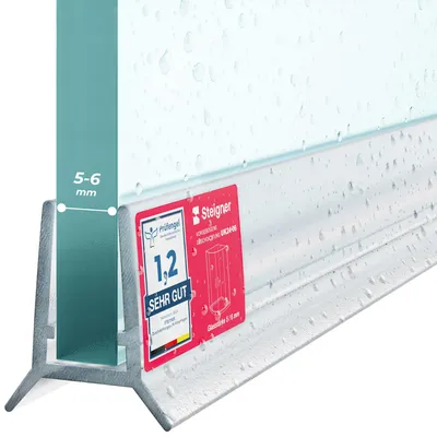 Produktbild von STEIGNER Duschtürdichtung UK24 120 cm (1 Stk.) Transparent - Dichtung gerade für Eckeinstieg Dusche oder Fünfeckdusche mit Duschtür 7-8 mm - Perfekte Passform, Einfache Montage, Ästhetisches Finish