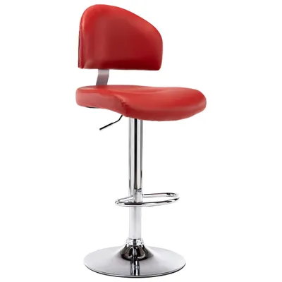 Productafbeelding van Barstoel van polyurethaan, afmetingen 43 x 98-119 x 47 cm, kleur: Weinrot