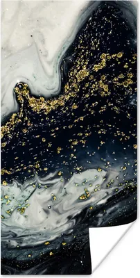 Produktbild von MuchoWow® Poster Marmor - Naturstein - Gold 60x120 cm - Wandschmuck