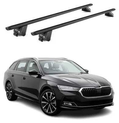 Produktbild von Dachträger für Skoda Superb IV Kombi 2024-2026 100kg Aluminium Schwarz 2 tlg, KI-generiertes Bild