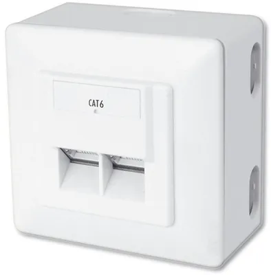 Image de Prise en saillie DIGITUS Cat6 2xRJ45 blindée set de 5 pièces blanc