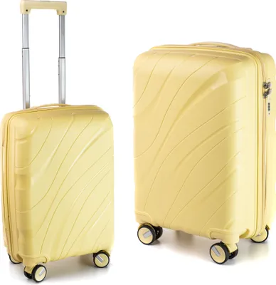 Obrázek produktu pro RGL PP5 L Cestovní kufr Polypropylenová tvrdá skořepina Nezničitelný kufr Dvojitá kolečka Trolley Yellow