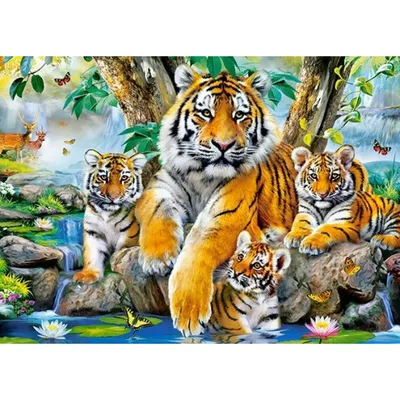 Produktbild von Castorland Tigers by the Stream, Puzzle 120 Teile