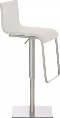 Produktbild von In And OutdoorMatch Barstuhl Rashad - Höhenverstellbar - Barhocker mit Rückenlehne - 1er Set - Ergonomisch - Barstühle für Küche oder Kantine - Weiß - Sitzhöhe 55-78 cm