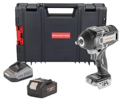 Zdjęcie produktu dla Wkrętarka udarowa akumulatorowa ProCraft Industrial IW850A-BB 20 V 850 Nm 1/2" bezszczotkowa + 1x akumulator 4,0 Ah + ładowarka + walizka narzędziowa RHINO