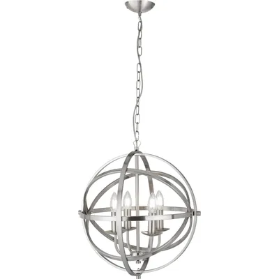 Produktbild von Kronleuchter Industrial-Nordic Orbita Stahl Silber 4 Lichter E14