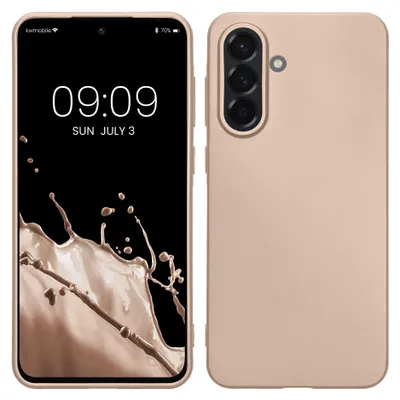 Produktbild von kwmobile Handyhülle für Samsung Galaxy A36 5G Hülle - Silikon Case metallisch schimmernd - Schutzhülle Cover - Metallic Gold