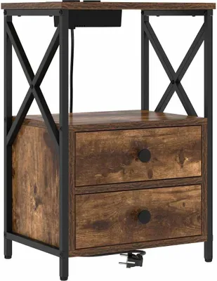 Immagine prodotto di vidaXL Comodino in rovere affumicato 40 x 31 x 60 cm in materiale derivato dal legno