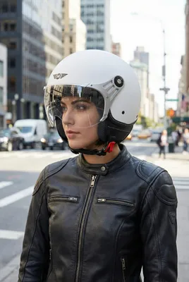 Produktbild von MOTO HELMETS Jethelm mit Visier, ECE 22.06, Motorradhelm Rollerhelm Scooterhelm, Leichtgewicht 1050 g, Schnellverschluss, waschbares Innenfutter AV-84