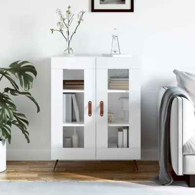 Produktbild von [Home] Sideboard Hochglanz-Weiß 69,5x34x90 cm Holzwerkstoff , Neue Mode 2024 im häuslichen Leben
