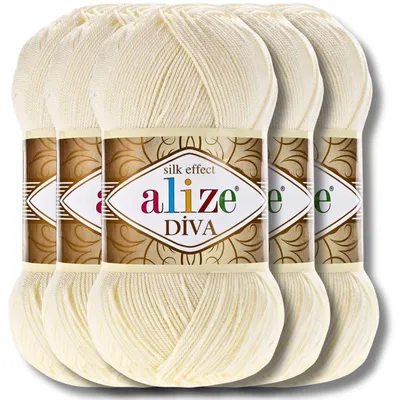 Produktbild von Alize 5x 100g Diva Wolle, Uni, Häkeln, Stricken (67)
