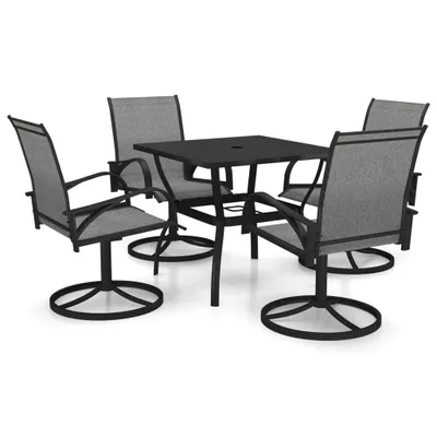 Image de Ensemble à manger de jardin 5 pcs textilène et acier