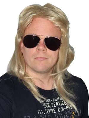 Produktbild von 2-teiliges Set - Vokuhila Perücke + Sonnenbrille - Größe bequem verstellbar