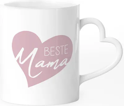 Produktbild von Kaffee-Tasse Beste Mama Herz Geschenk für Mama zum Muttertag Weihnachten Geburtstag SpecialMe® weiß Herz-Tasse