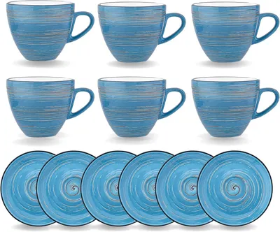 Produktbild von Wilmax SPIRAL Tassenset mit Untertassen, 6-teilig, 190 ml, Porzellan WL-669635/AB6