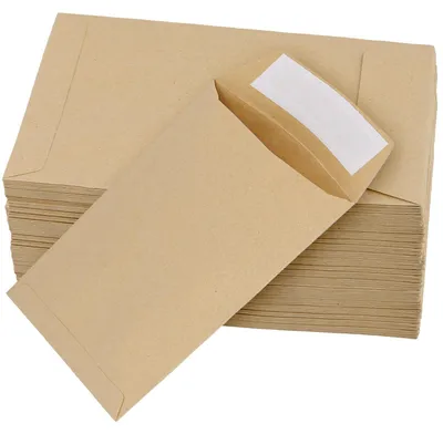 200 Kraftpapier-Umschläge 15,1 x 10,2 cm selbstklebend braun