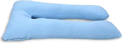 Image de Coussin de grossesse déhoussable en coton BANANAIR 140x80 cm bleu