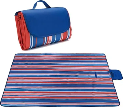 Immagine prodotto di Stuoia da picnic impermeabile e sabbiosa XXL 145x200 cm a righe