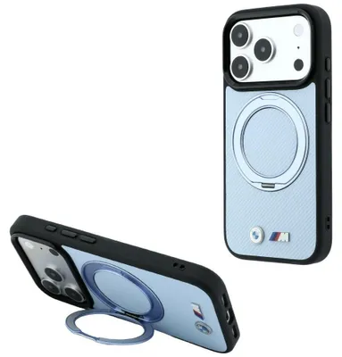 Image de Support magnétique 360° en Polyamide pour iPhone 18 Pro / 17 Pro, compatible avec MagSafe, de la marque BMW, couleur bleu