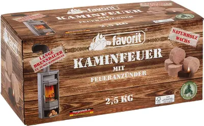 Obrázek produktu pro Favorit JUMBO Anzünder 2,5 kg in verschließbarer Schachtel aus Naturholz/Wachs