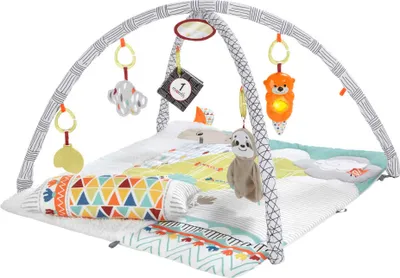 Produktbild von Fisher-Price 5-Sinnes Spieldecke, Krabbeldecke mit Spielbogen, Babydecke