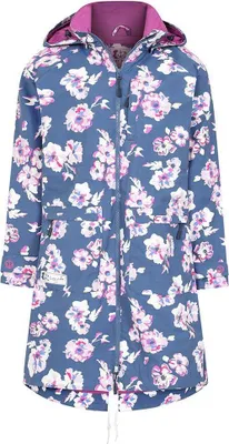 Immagine prodotto di Lazy Jacks - Giacca impermeabile da donna, lunga LJ123 (XL) (Blu/Rosa/Bianco)