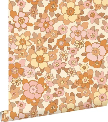 Immagine prodotto di ESTAhome carta da parati fiori retrò arancione e rosa 50 x 900 cm