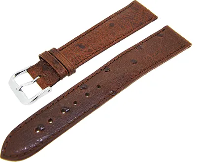 Produktbild von Uhrenarmband Kalbsleder mit Muster Dunkelbraun Ton in Ton 18mm L