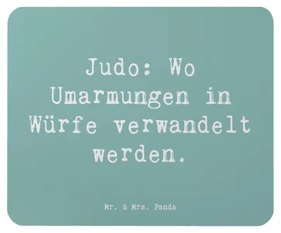 Produktbild von Mr. & Mrs. Panda Mauspad Spruch Judo Umarmungen - Meeresbrise - Geschenk, Mousepad, Sportart, Tradition, Mouse Pad, laptop, Motivation, Teamsport, Disziplin, Sportler