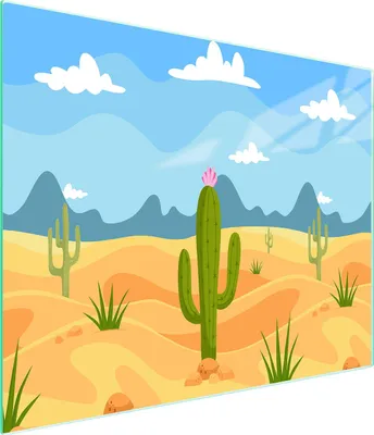 Image de Planche à découper en verre 52x30 Cactus